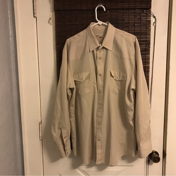 Roper Men's Long Solid Poplin L/S Shirt - Picture 4 of 4